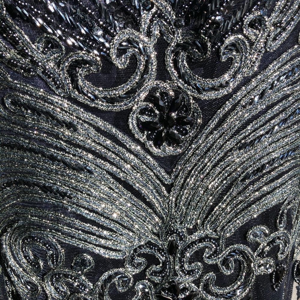 Feriani Couture navy beaded halter gown - Picture 2 of 12